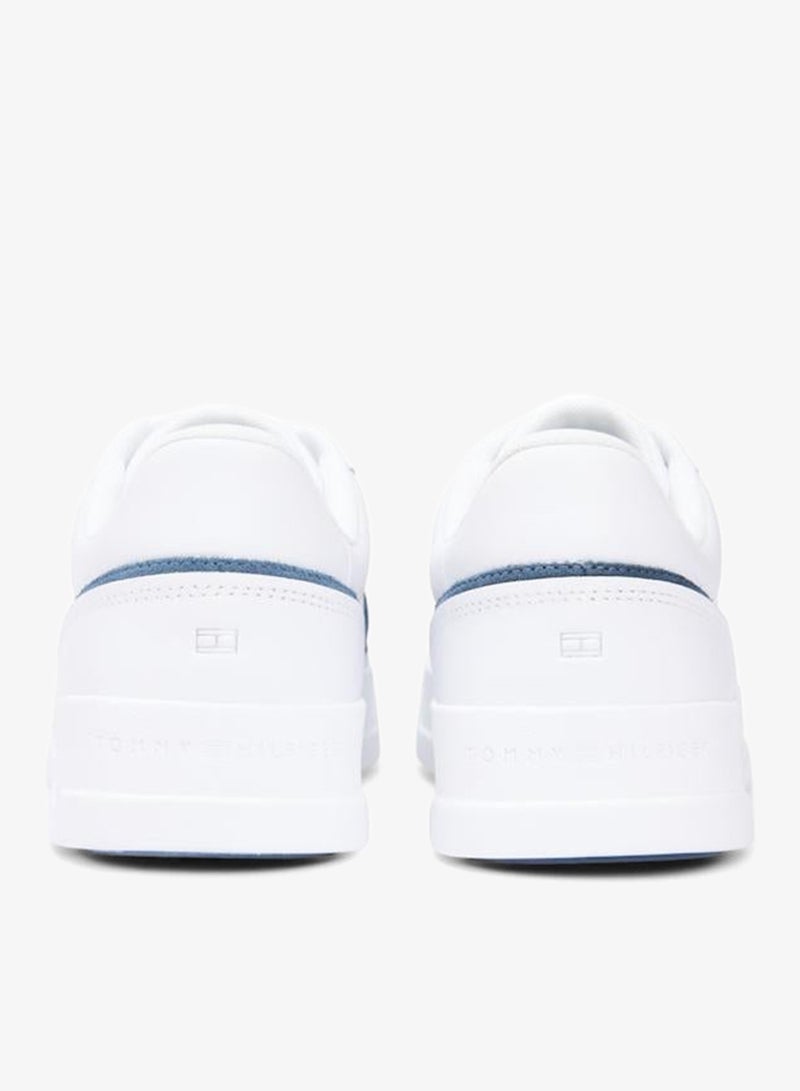 TOMMY HILFIGER Leather Contrast Panel Court Trainers - Image 4