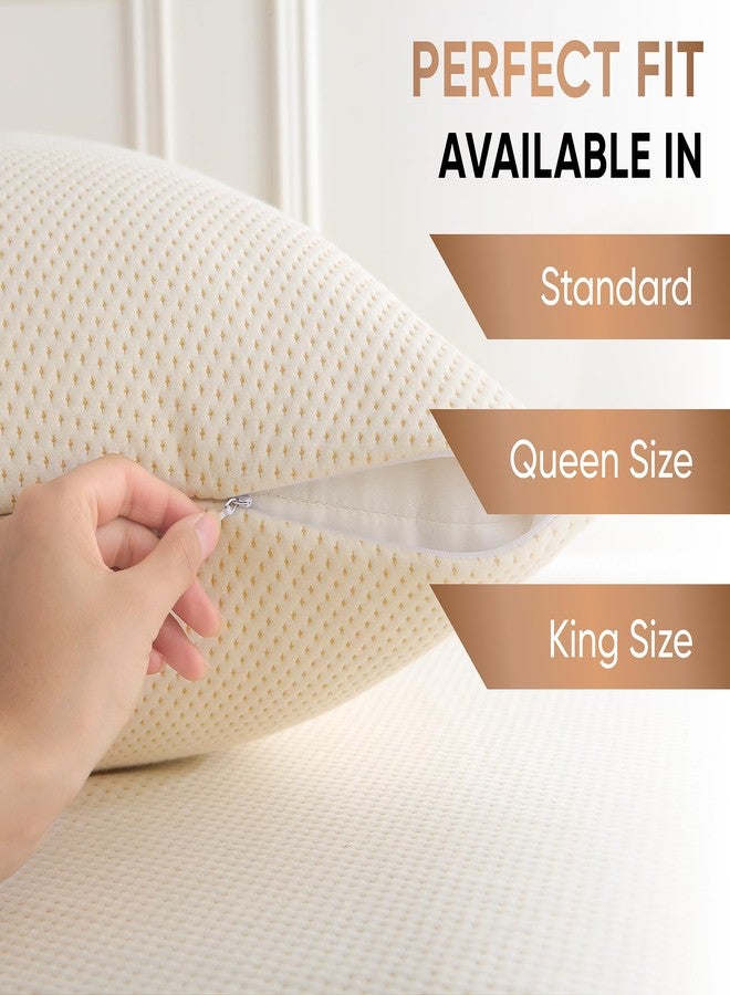 MATTSHIELD ORIGINAL 2-Pack Organic Percale Cotton Pillow Protectors - Standard - Certified Organic, Waterproof, Zippered Encasement, Soft Knit Fabric, Thick 280 GSM Cotton (Standard) - Image 5