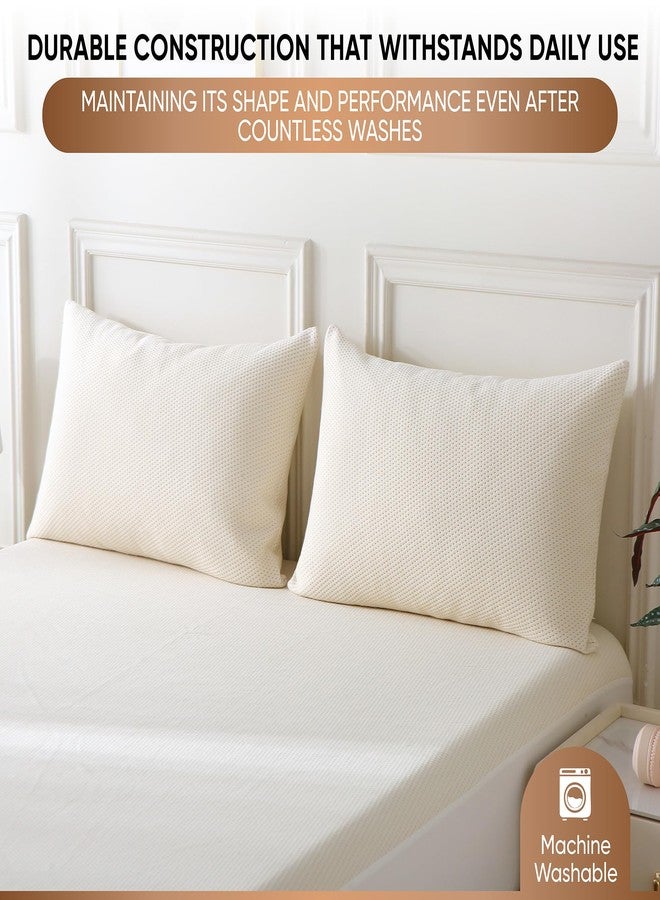 MATTSHIELD ORIGINAL 2-Pack Organic Percale Cotton Pillow Protectors - Standard - Certified Organic, Waterproof, Zippered Encasement, Soft Knit Fabric, Thick 280 GSM Cotton (Standard) - Image 4