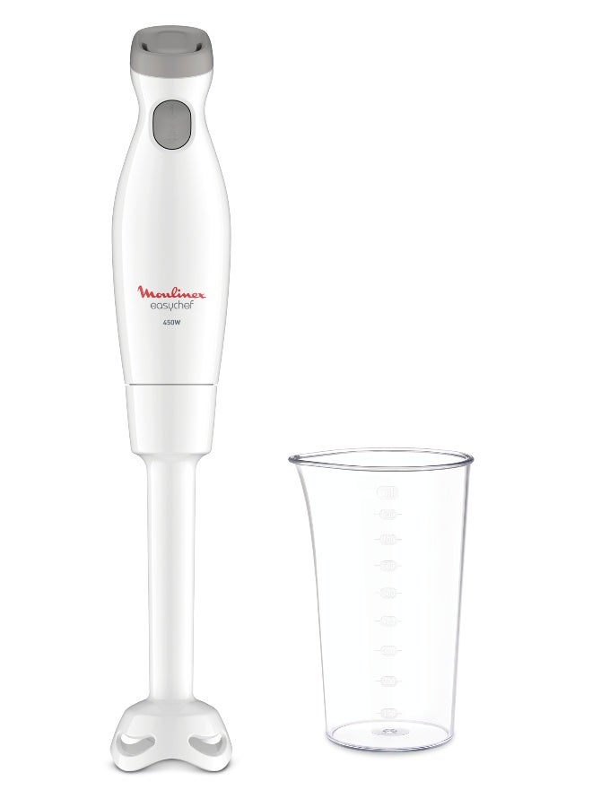 MOULINEX Easychef Hand Mixer With 800 mlBeaker, 450 Watts, White, Dd45A127 DD45A127 White / Pepper - Image 1