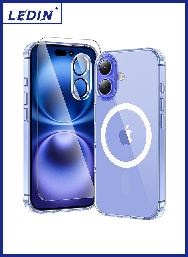 DUSALA 3 in 1 for iPhone 16 Case Clear with MagSafe, Not Yellowing, Screen Protector*1 Camera Lens Protector*1, Military-Grade Protection for iPhone 16 Phone Case 6.1 inch Clear - Image 2