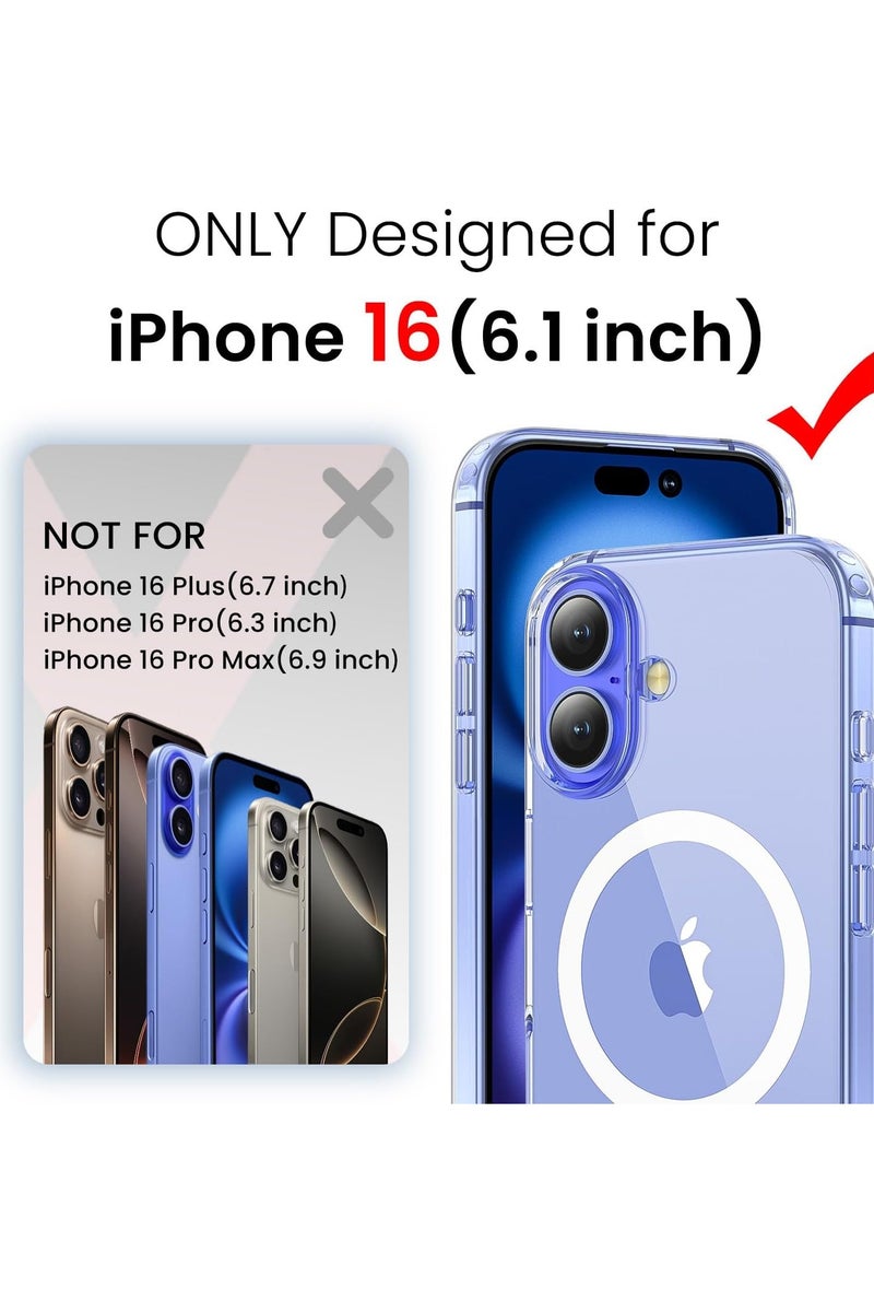DUSALA 3 in 1 for iPhone 16 Case Clear with MagSafe, Not Yellowing, Screen Protector*1 Camera Lens Protector*1, Military-Grade Protection for iPhone 16 Phone Case 6.1 inch Clear - Image 3