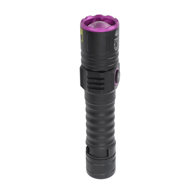 UV Flashlight 395nm Zoomable Lens - IPX4 Waterproof USB Rechargeable Aluminum Alloy UV Light for Pet Stain Detection Home Outdoor Use - Image 1