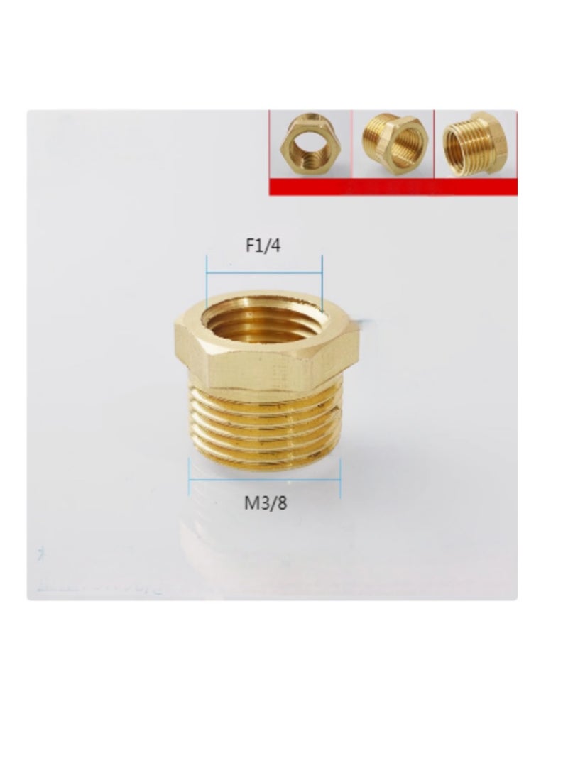 GA  Brass Reducer Bush Bsp Male3/8 inch Thread To Female 1/4 inc Thread Reducing Bush Hex Reducer Bushing  M 3/8 Inch*F1/4 inch - Image 3