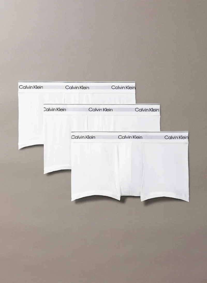 3 Pack Low Rise Trunks - Icon Cotton Stretch