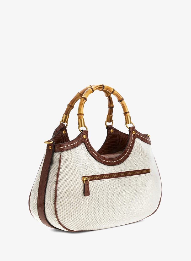GUESS Zabry Large Bamboo Satchel Bag - Image 3