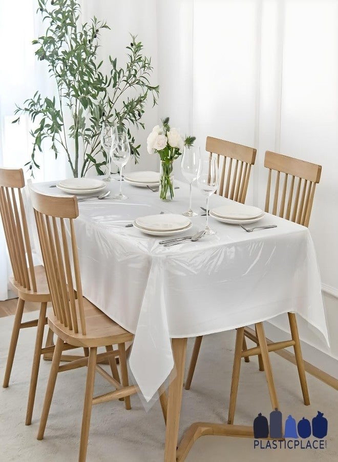 Plasticplace Pre-Cut Clear Plastic Disposable Tablecloth - Rectangular Covers Coreless Roll - Ideal for Ideal for Parties and Events (66" x 108") - Image 2