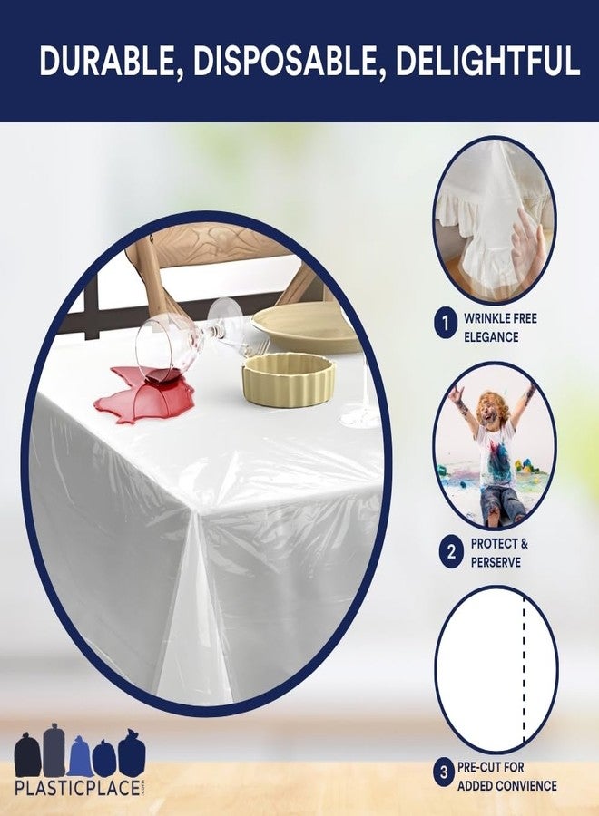 Plasticplace Pre-Cut Clear Plastic Disposable Tablecloth - Rectangular Covers Coreless Roll - Ideal for Ideal for Parties and Events (66" x 108") - Image 5
