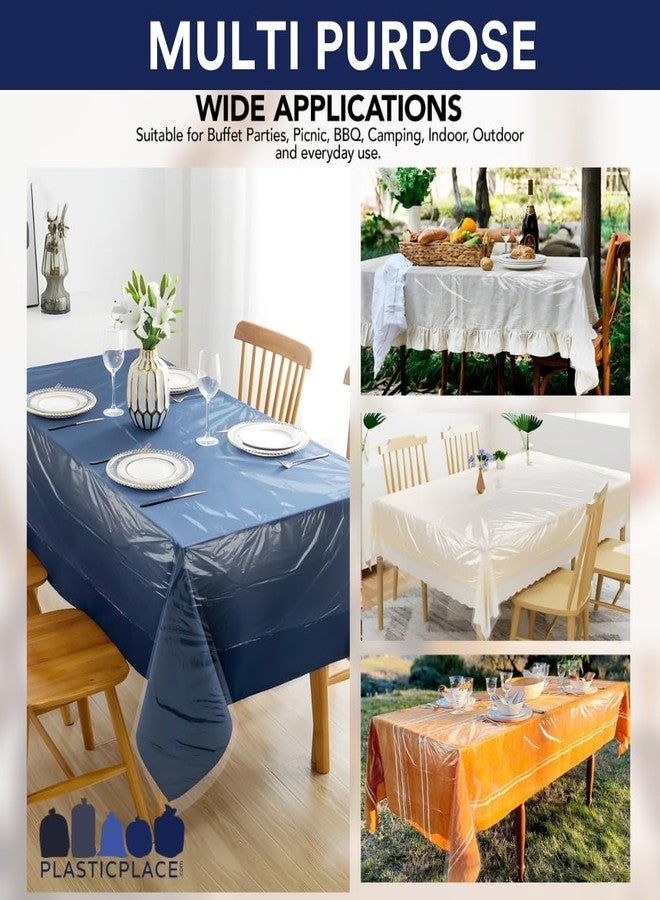 Plasticplace Pre-Cut Clear Plastic Disposable Tablecloth - Rectangular Covers Coreless Roll - Ideal for Ideal for Parties and Events (66" x 108") - Image 4