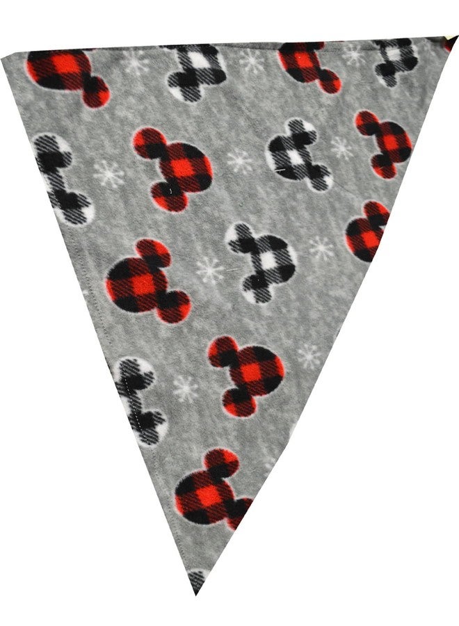 Briefly Stated Pets Mickey Mouse Plaid Ears Merry Christmas Pet Bandana (One Size) - Image 2