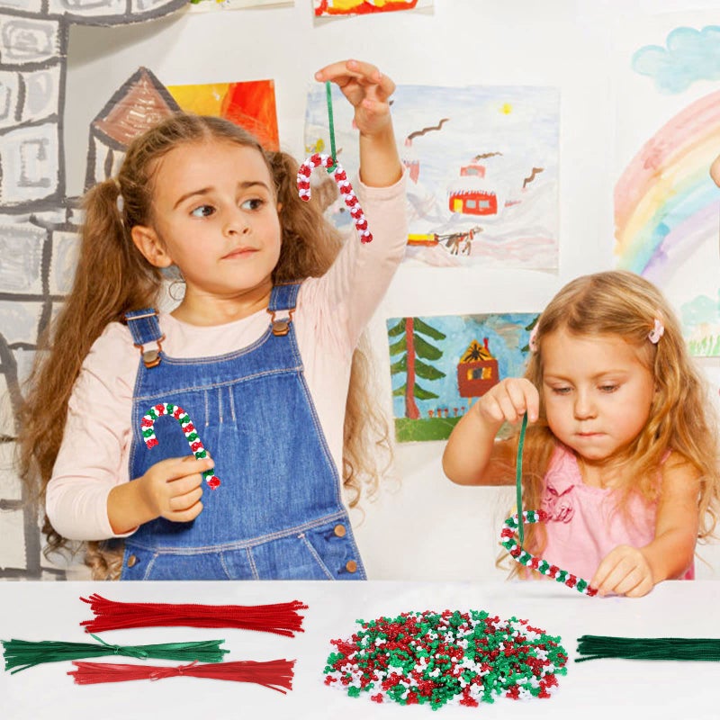 LIHAO 30 Pcs Christmas Beaded Ornament Kit  Christmas Tree Hanging Decoration DIY Candy Canes Assortment for Home Decoration Kids Party Craft - Image 4