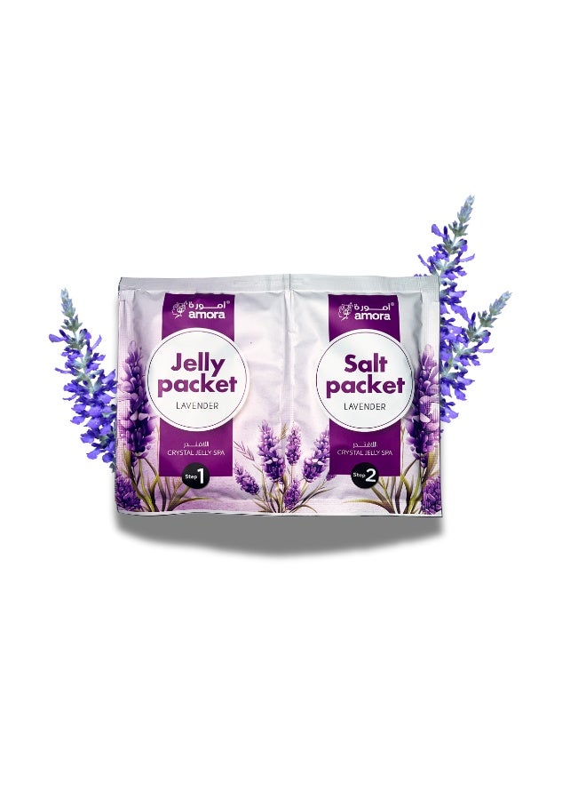 Amora Jelly Packet 2in1 Detoxifying Jelly Manicure & Pedicure Set Lavender 50g + 65g | Relaxing Spa Hand & Foot Care