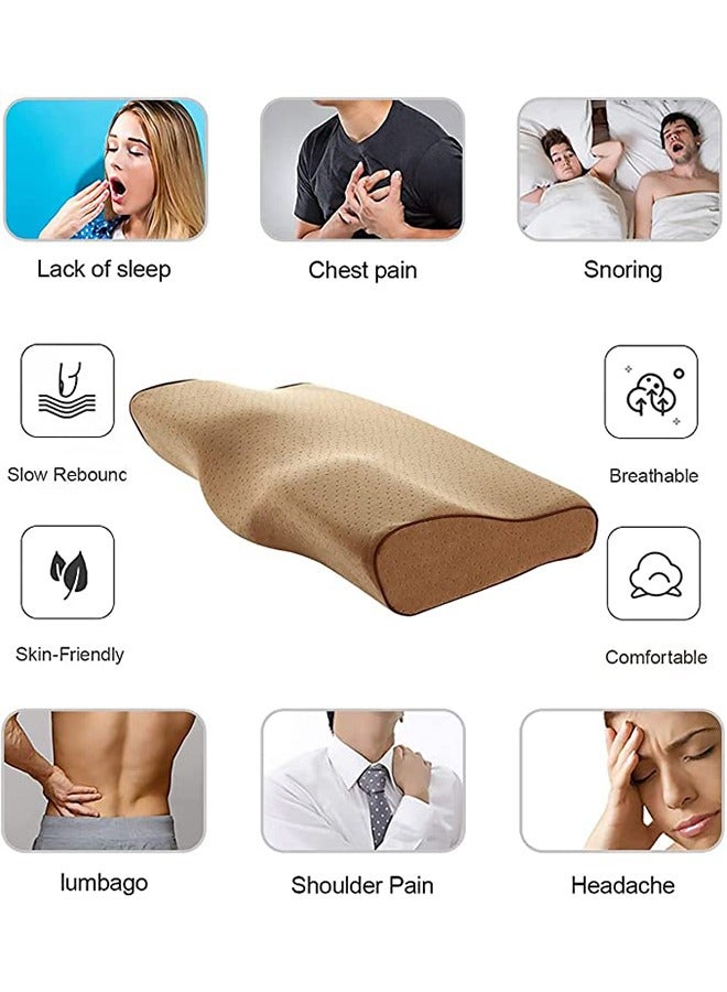 Arabest Side Sleepers, Memory Pillow, Helps Relieve Shoulder and Neck Pain Pillow Core,High Elasticity,for Women Men,Brown  - Image 3