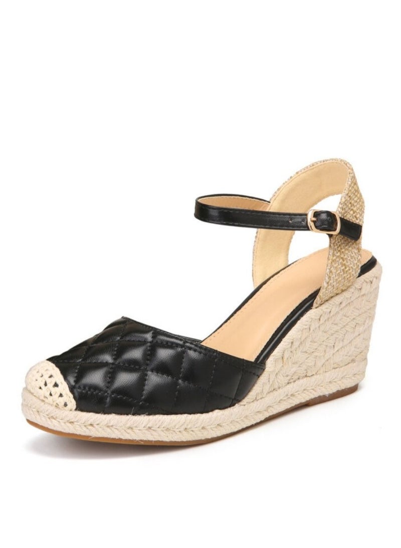 Sharpdo Closed Toe Espadrille Wedges Sandals - Image 5