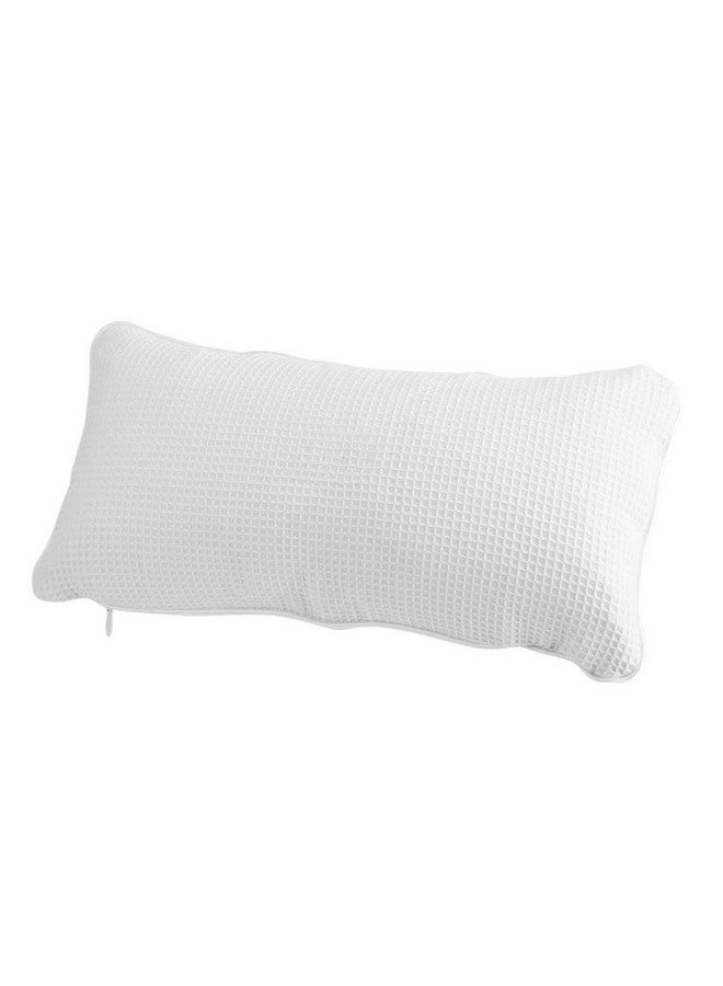 EORTA Inflatable Bathtub Pillow Anti-Slip Aerated Bath Pillow With Suction Cup Spa Bath Cushion For Head Neck Rest Relax, Home, Bathroom, White, 13.8"X7.8" - Image 1