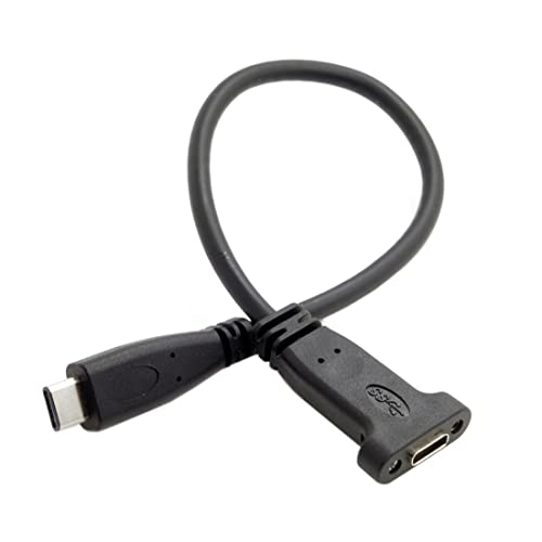 chenyang CY USB C to C Cable USB 31 Type C Male to Female Data Extension Cable with Panel Mount Screw Hole - Image 1