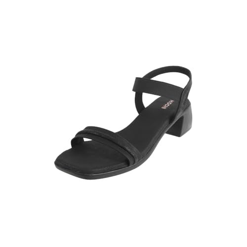 Mochi Women Black Chic Casual Mid-Heel Sandals UK/3 EU/36 (33-844) - Image 1