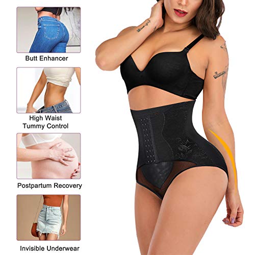 YERKOAD Tummy Control Panties for Women Shapewear Butt Lifter Short High Waist Trainer Corset Slimming Body Shaper Underwear(Large,Black) - Image 3