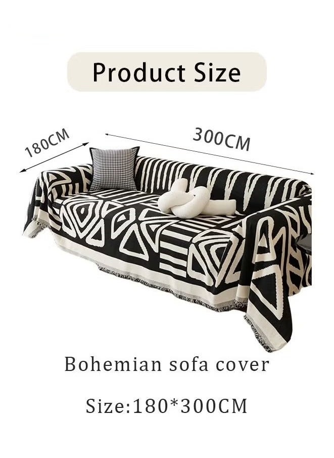 بيوينتي غطاء صوفا من الجاكار الهندسي180*300 سم  - Image 2