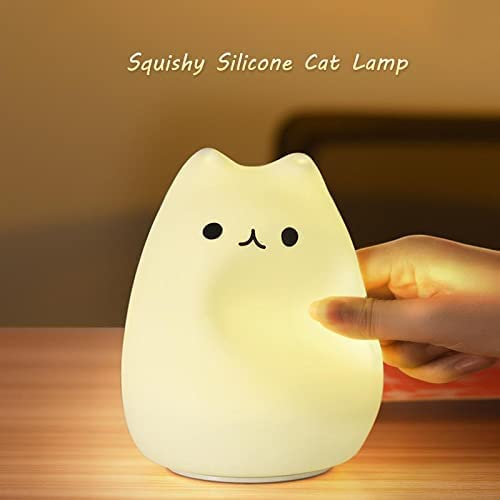 ZKLiLi cat Night Light, Cute Nursery Lights USB Rechargeable Cat Lamp Nightlight Birthday Christmas Gift with Warm White and 7-Color Breathing Modes for Kids Baby Children (USB Charging) - Image 4