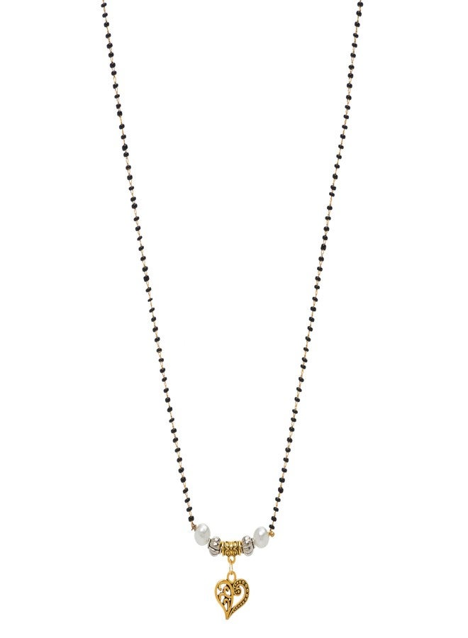 Heeva Creation Stylish Plated Mangalsutra Necklace With Multi Colour Pendant Black Bead Chain For Woman And Girls,(Colour-Multi),Pack Of 1 - Image 1