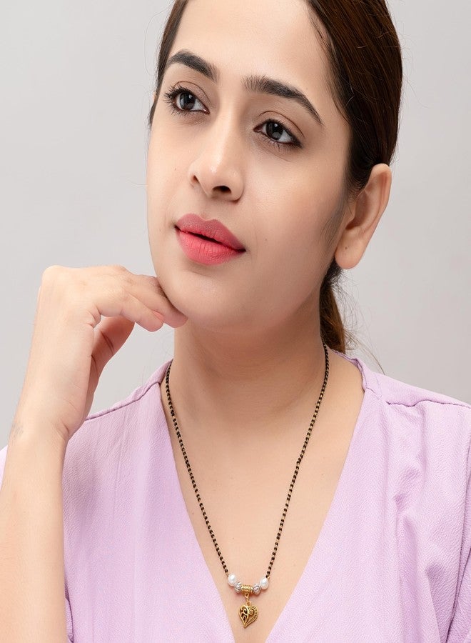 Heeva Creation Stylish Plated Mangalsutra Necklace With Multi Colour Pendant Black Bead Chain For Woman And Girls,(Colour-Multi),Pack Of 1 - Image 2