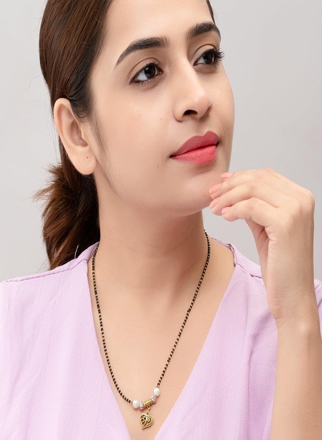 Heeva Creation Stylish Plated Mangalsutra Necklace With Multi Colour Pendant Black Bead Chain For Woman And Girls,(Colour-Multi),Pack Of 1 - Image 3