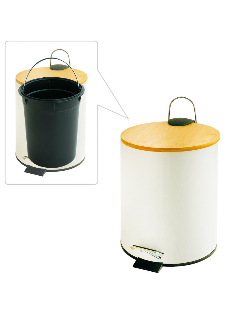 BASURRAH - Waste basket with wooden lid 5 litres - Image 1