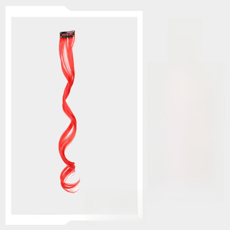 Generic Long Hair Extension Highlight Clip-On chinese red 