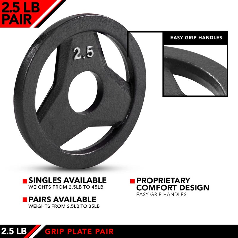 Jfit Cast Iron Olympic 2-Inch Grip Plate For Barbell  2.5 Pound Set Of 2 Plates Iron Grip Plates For Weightlifting  Crossfit - 2  Weight Plate For Bodybuilding - Image 4
