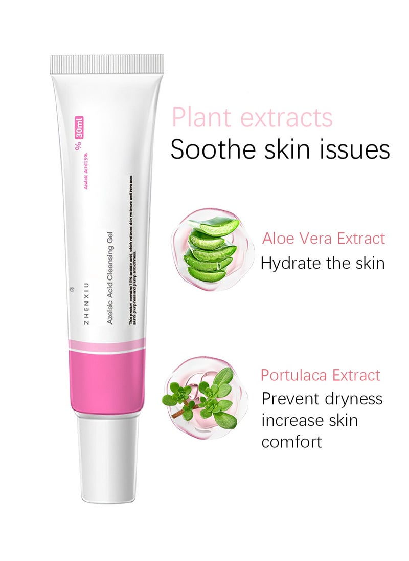 ZHENXIU - Azelaic Acid Cleansing Gel, Acne Treatment Facial Cream with 15% Azelaic Acid to Moisturize, Balance Sebum,and Reduce Redness and Acne Marks, 30ml - Image 1