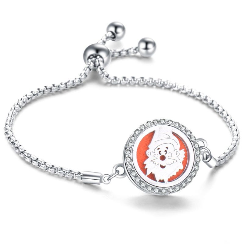 Diamond-Encrusted Titanium Steel Hollow Aromatherapy Openable Essential Oil Bracelet Life Tree Adjustable Size Perfume Bracelet - Image 1