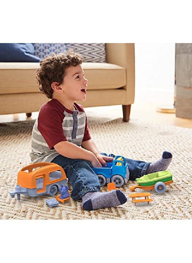 Green Toys Rv Camper Set, Blue/Orange 10 Piece Pretend Play, Motor Skills, Kids Toy Vehicle Playset. No Bpa, Phthalates, Pvc. Dishwasher Safe, Recycled Plastic, Made In Usa.  - Image 3