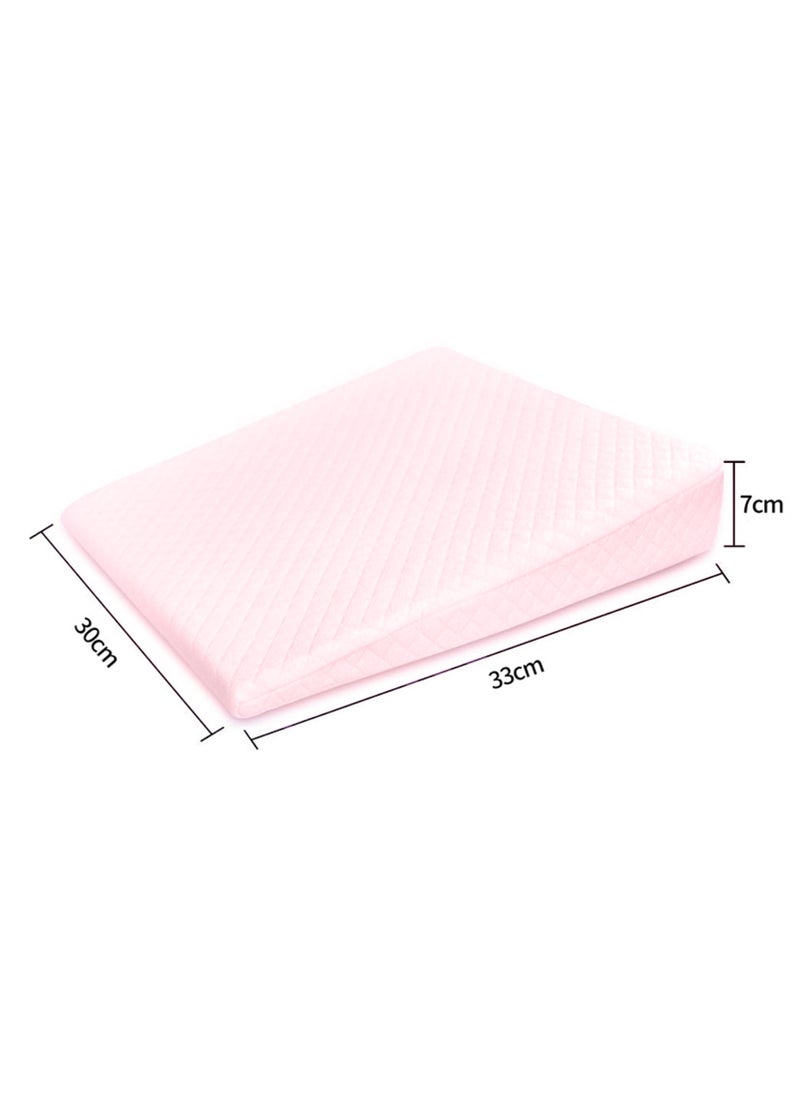 Bebiland Soft Square Crib Wedge Pillow with Washable Cover, Feeding Pillows for Reflux Baby Sleep 30 * 33 * 7cm, Gerd (Pink)  - Image 2