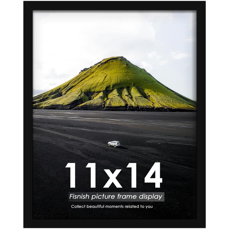 Fisnish 11x14 Picture Frame  for Tabletop Display  Horizontal or Vertical Wall Mounting  Black - Image 1