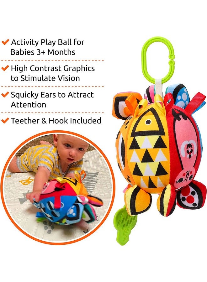 BabyBibi Soft Activity Ball - Baby Sensory and Teething Toy for Early Development & Help Develop Motor Skills - Age 0 Months + - Image 4