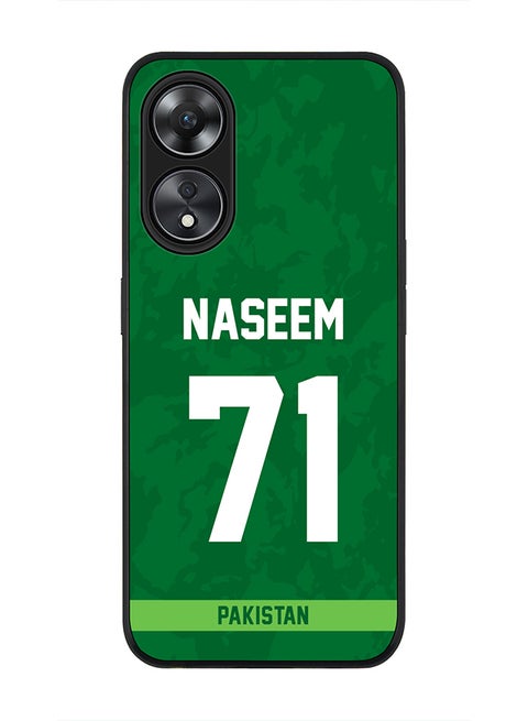 Cover for Oppo A78 5G / Oppo A58 5G Case , Rugged Black Slim fit Flexible Thin Protective Phone Cases - Player Name - Naseem Shah, Jersey Number- 71