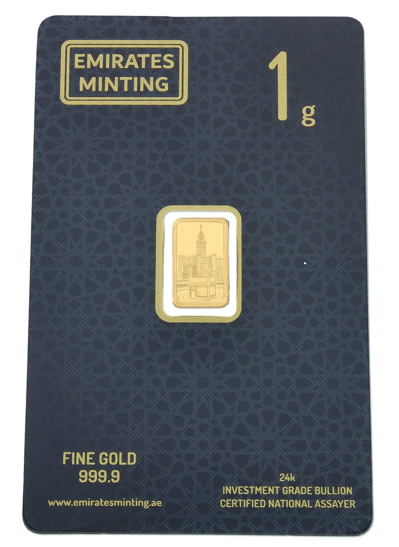 الإمارات مينتنج إمارات مينتنغ سبيكة ذهب الكعبة 1 جرام نقاء 999.9  - Image 1