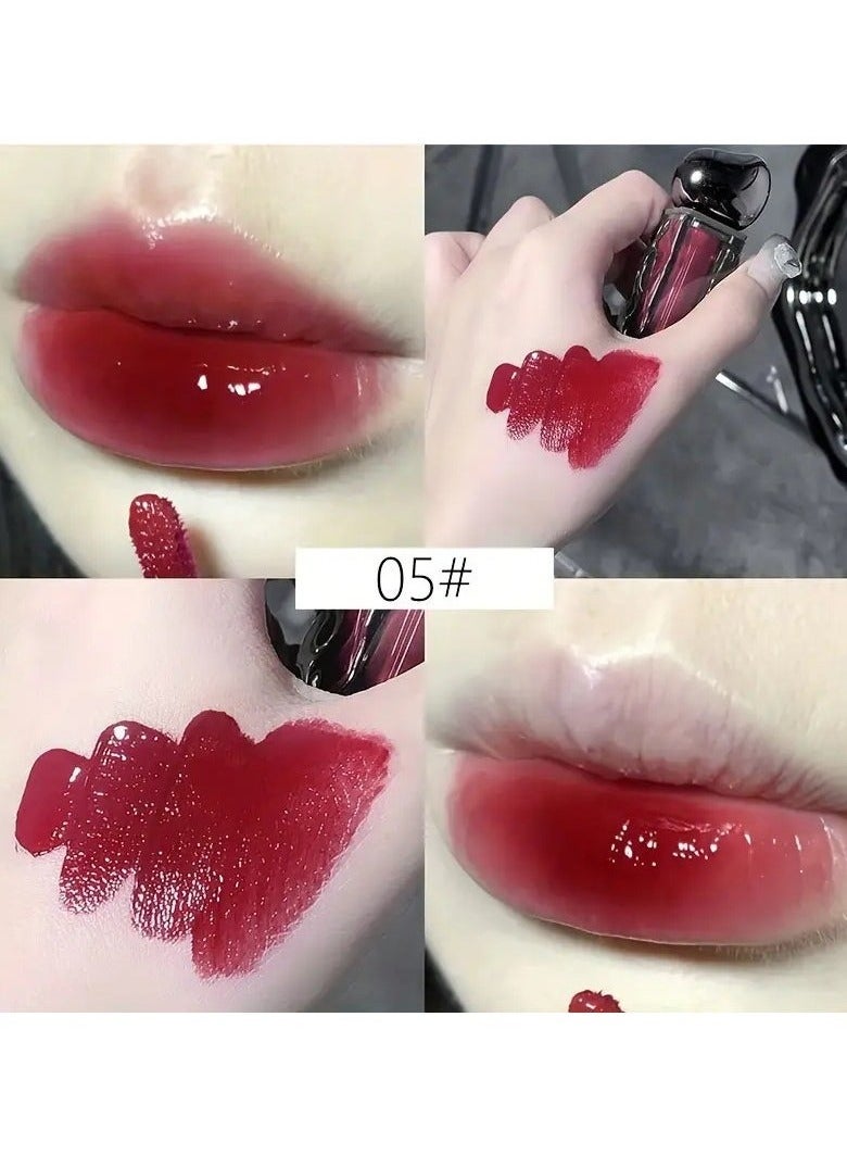 Gege bear Ice Mountain Lava Lip Glaze - Long-Lasting, Moisturizing, Waterproof, Non-Stick, Non-Fading Mirror Glossy Lipstick for All Skin Types for Adults #5 - Image 1