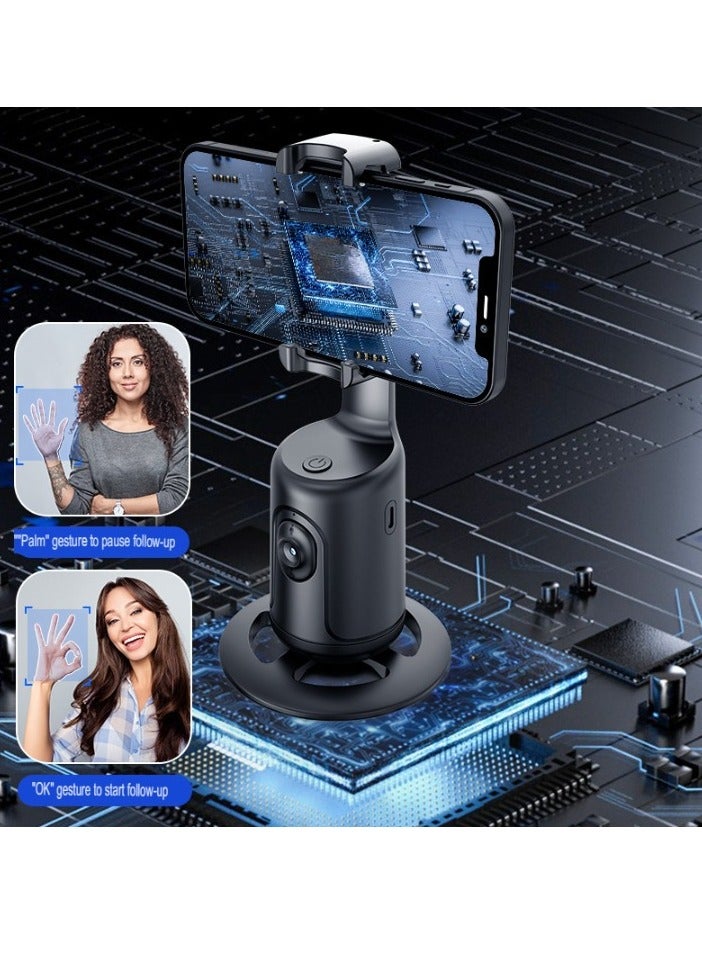 Phone Gimbal Stabilizer, 360 Degree Rotation Desktop Handheld Gimbal Phone Tripod, Panoramic Follow Up Gimbal Bracket With Intelligent Gestures Recognition, (1pc, Pink, With Remote Control)  - Image 4