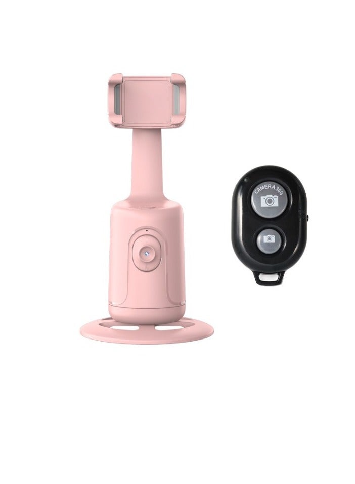 Phone Gimbal Stabilizer, 360 Degree Rotation Desktop Handheld Gimbal Phone Tripod, Panoramic Follow Up Gimbal Bracket With Intelligent Gestures Recognition, (1pc, Pink, With Remote Control)  - Image 1