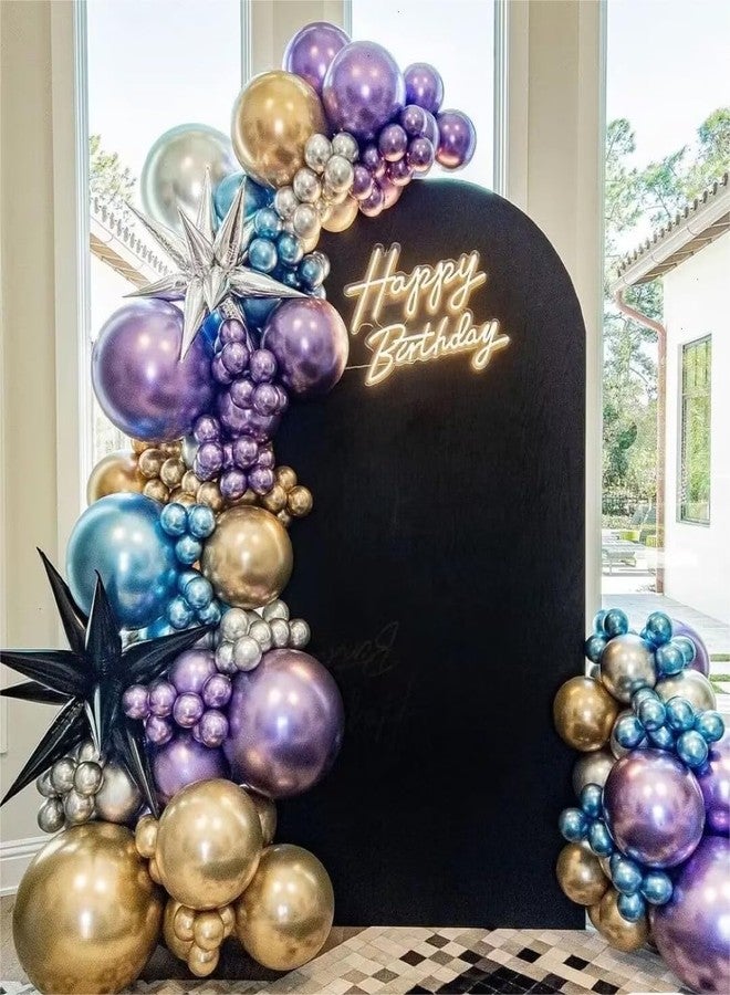 MEBAY Grey Violet Maca Purple Gold Balloons Garland Arch Kit, 146Pcs Latex Balloons Different Sizes 18 12 10 5 Inch for Party Decorations, Wedding Backdrop, Birthday, Graduation - Image 4