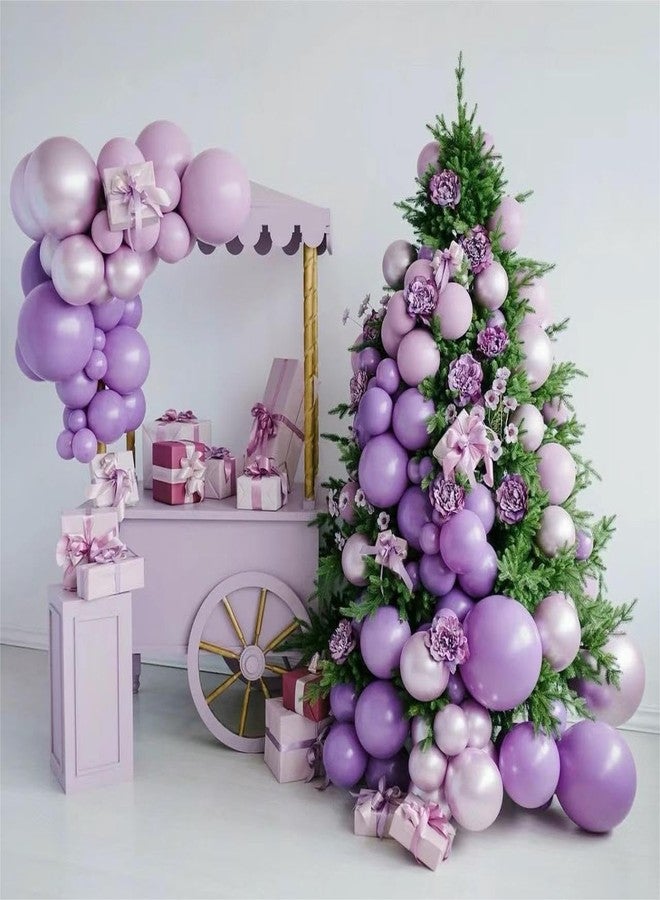 MEBAY Grey Violet Maca Purple Gold Balloons Garland Arch Kit, 146Pcs Latex Balloons Different Sizes 18 12 10 5 Inch for Party Decorations, Wedding Backdrop, Birthday, Graduation - Image 5