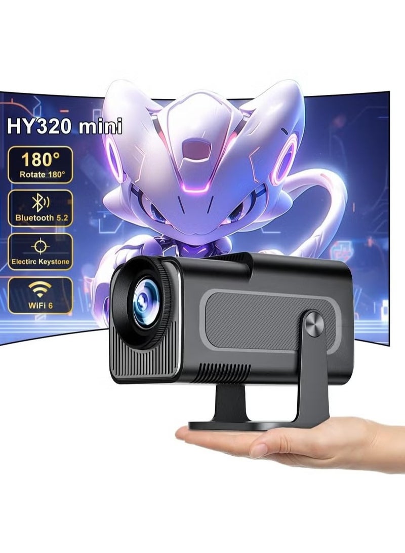 TIGER Mini Projector, Full HD 720P Bluetooth Projector with 4K Support, Auto Focus & Auto Trapezoidal Correction – Perfect for Home Cinema, Outdoor Use & Compatible with TV Stick, X-Box, DVD, Laptop, Smartphone  - Image 1