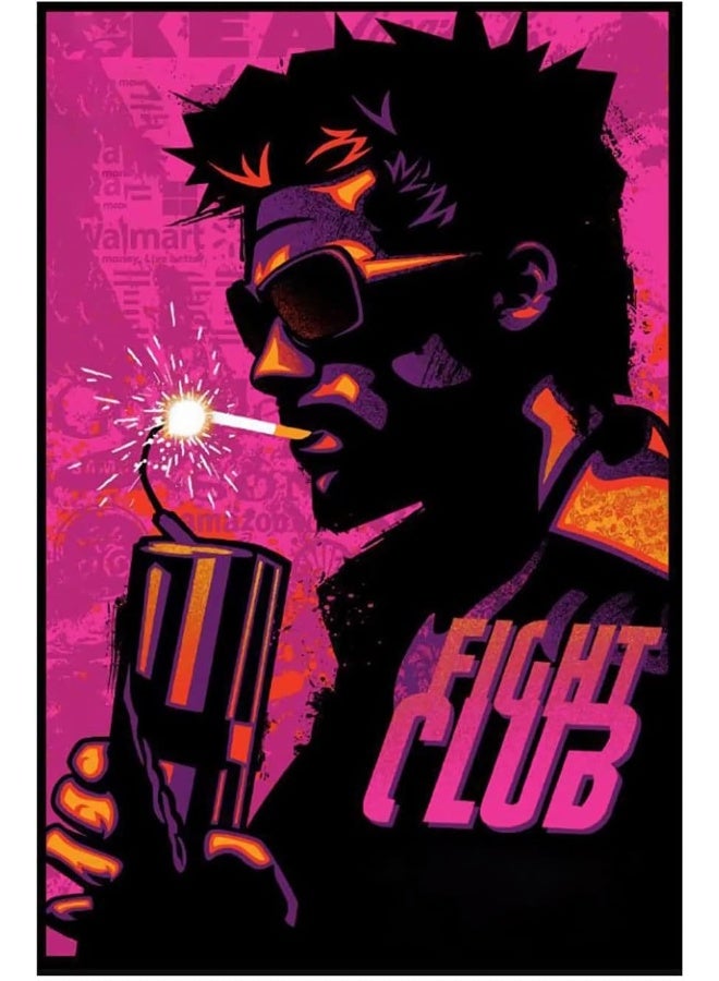 Ukeclvd Fight Club Movie Poster Family Decorative Painting Wall Art Canvas Posters Gifts 12x18 inch No Frame - Image 1