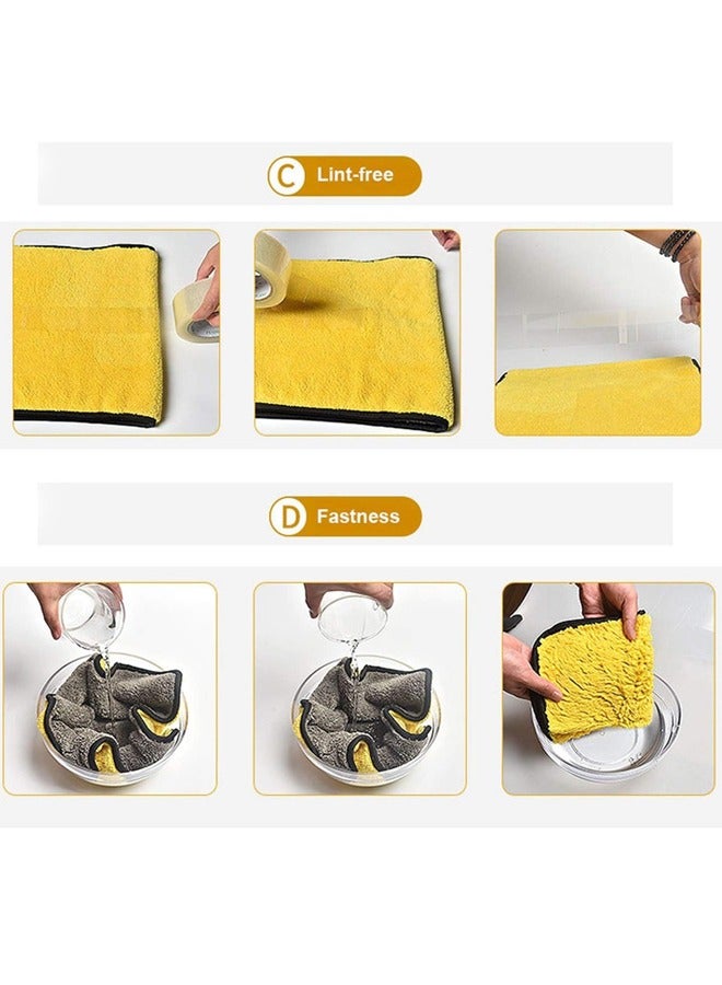 3pcs Superfiber Car Dry Towel, Double-Sided Super Thick Plush Superfiber Towel - Image 4