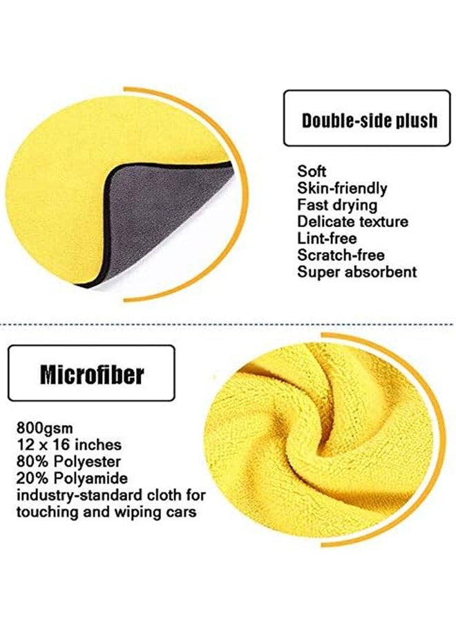 3pcs Superfiber Car Dry Towel, Double-Sided Super Thick Plush Superfiber Towel - Image 5
