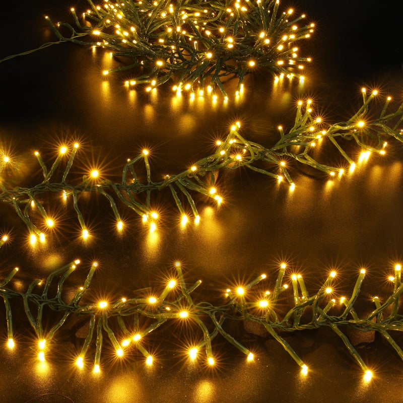 NovaFloat أضواء كريسماس نوفافلوت 200 LED، أضواء خيوط الألعاب النارية كريسماس، مقاومة للماء 8 أوضاع للاستخدام الداخلي والخارجي لشجرة عيد الميلاد حفلة دافئة بيضاء - Image 1
