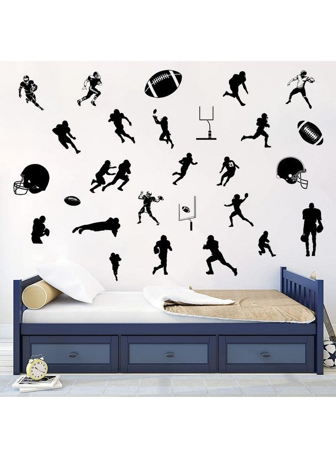 WOYINIS Set of Football Player Wall Decals Football Wall Stickers Peel & Stick Rugby Wall Decal Sport Wall Stickers for Kids Boys Teens Bedroom Playroom Classroom Decor - Image 1