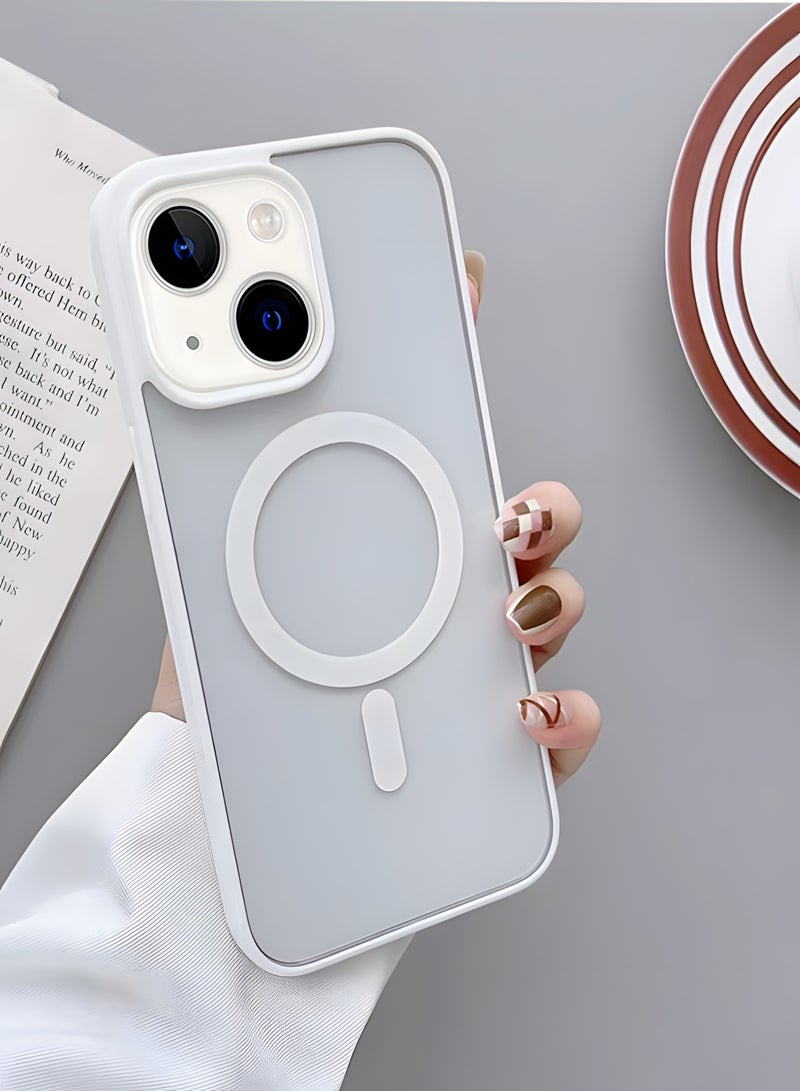 Magsafe Case for iPhone 14 Magsafe Clear Cover Magnetic Wireless Charging Support, Shockproof Protection, Scratch-Resistant for iPhone 14 - White - Image 1